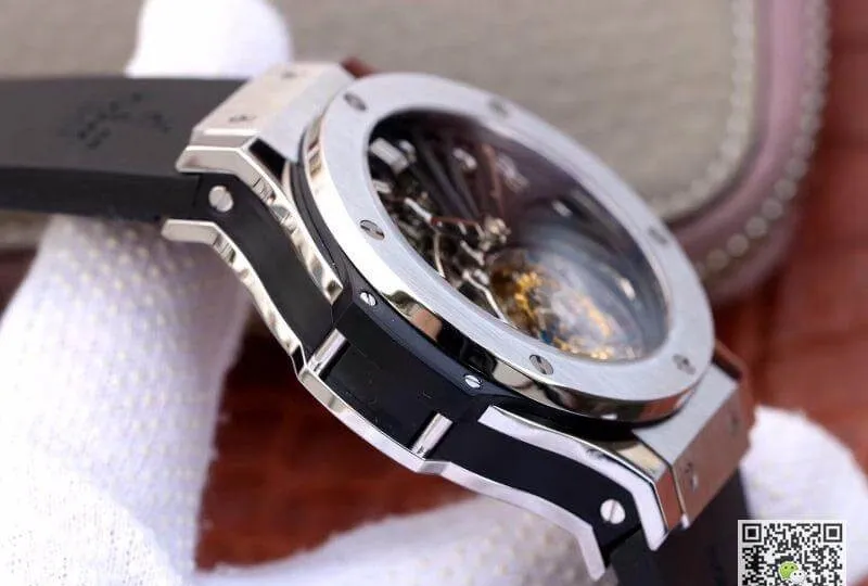 Hublot Big Bang hollow tourbillon 1:1 Best Edition Replica Watch Swiss Seagull hand-winding tourbillon movement Skeleton Dial