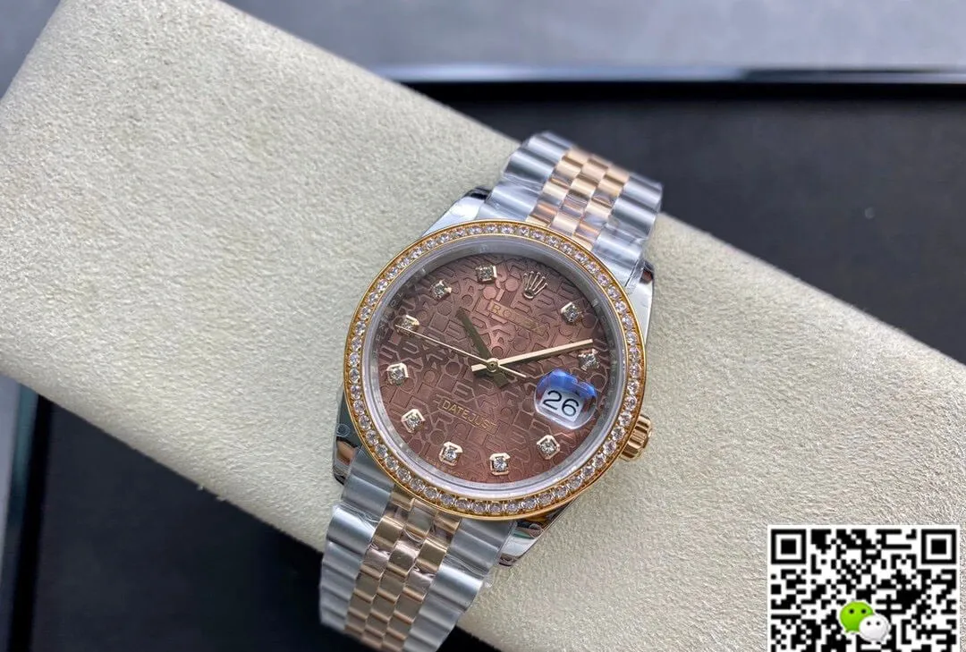 Rolex Datejust M126281RBR-0013 BP Factory 1:1 Best Edition Replica Watch Brown Diamond Dial