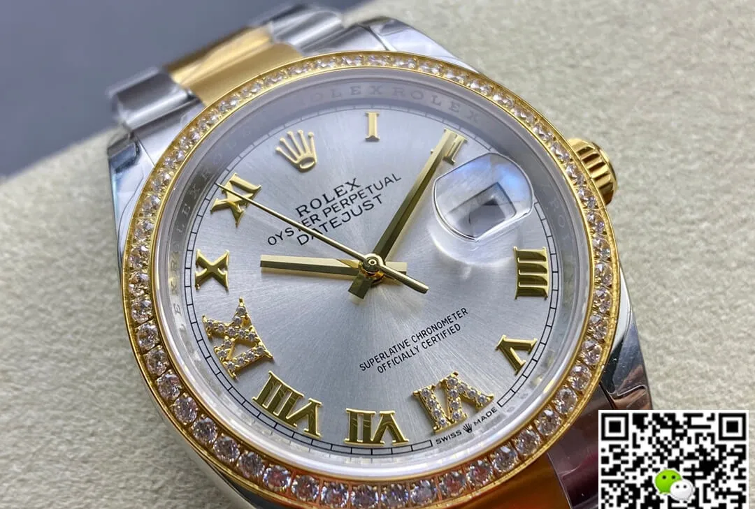 Rolex Datejust M126283RBR-0018 EW Factory 1:1 Best Edition Replica Watch Gold Diamond Bezel