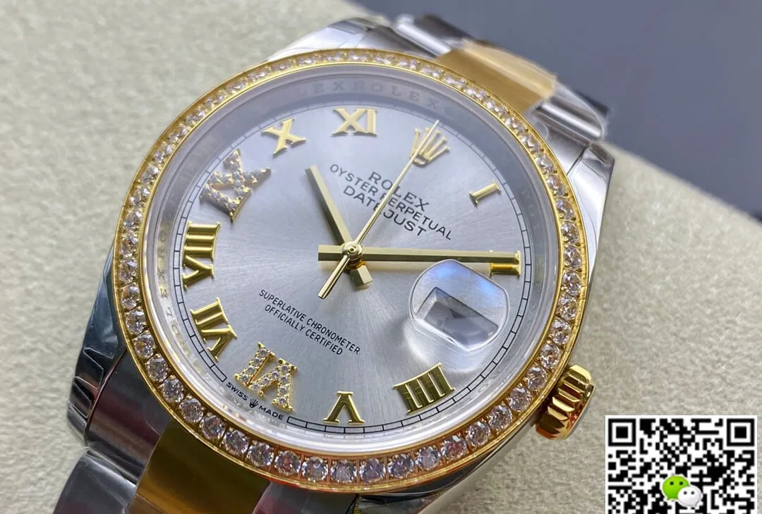 Rolex Datejust M126283RBR-0018 EW Factory 1:1 Best Edition Replica Watch Gold Diamond Bezel