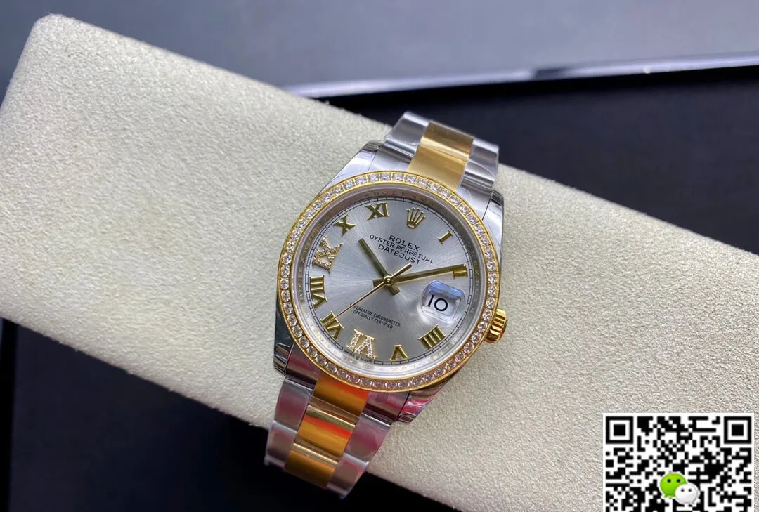 Rolex Datejust M126283RBR-0018 EW Factory 1:1 Best Edition Replica Watch Gold Diamond Bezel