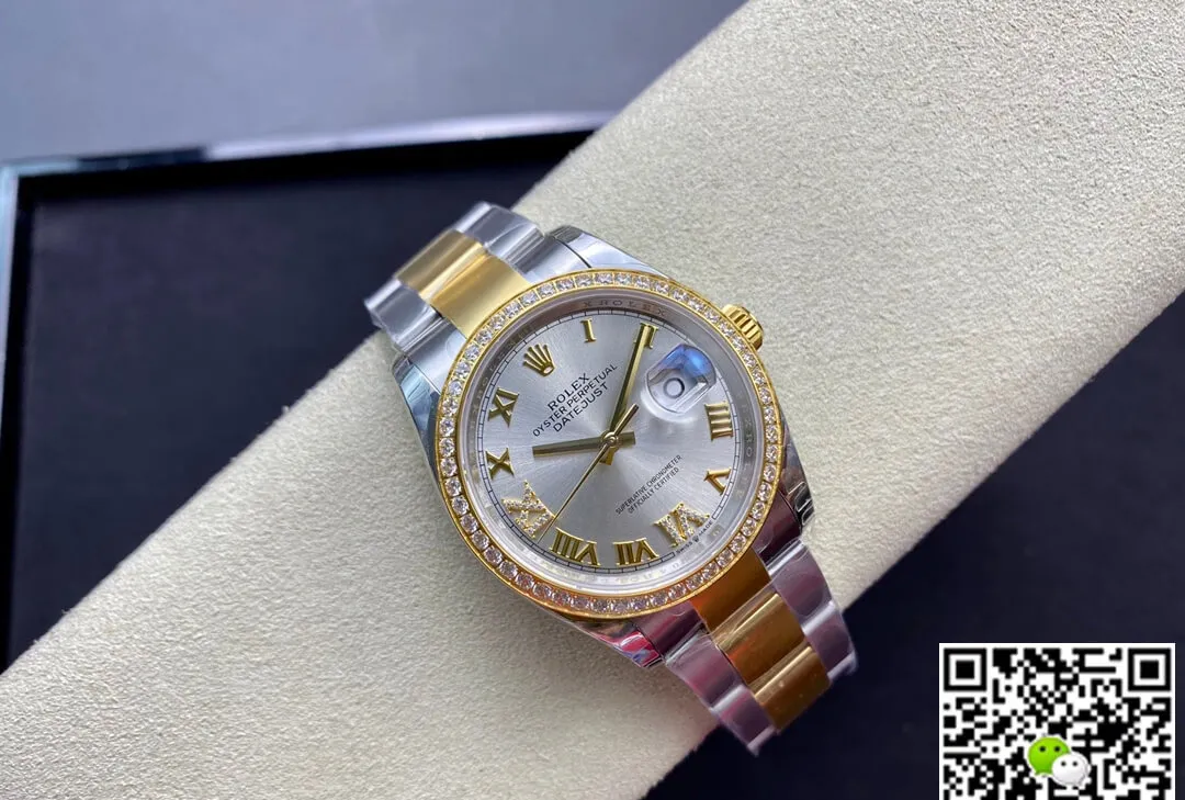 Rolex Datejust M126283RBR-0018 EW Factory 1:1 Best Edition Replica Watch Gold Diamond Bezel