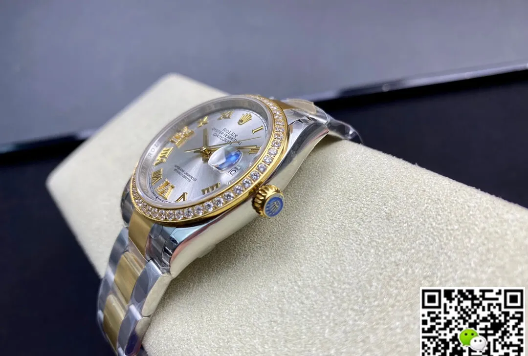 Rolex Datejust M126283RBR-0018 EW Factory 1:1 Best Edition Replica Watch Gold Diamond Bezel