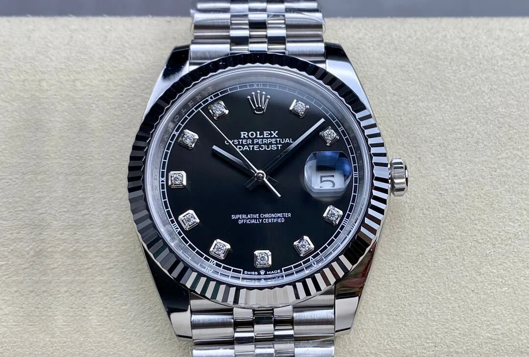Rolex Datejust M126334-0012 Clean Factory 1:1 Best Edition Replica Watch Black Diamond Dial