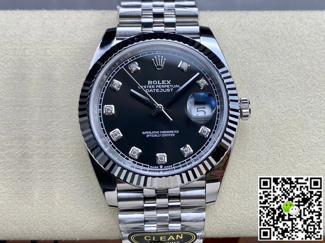 Rolex Datejust M126334-0012 Clean Factory 1:1 Best Edition Replica Watch Black Diamond Dial