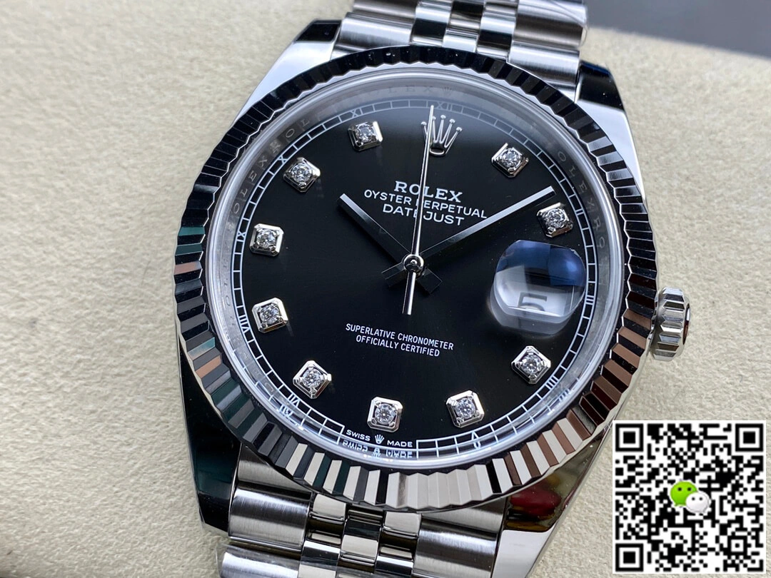 Rolex Datejust M126334-0012 Clean Factory 1:1 Best Edition Replica Watch Black Diamond Dial