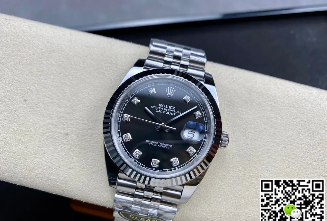 Rolex Datejust M126334-0012 Clean Factory 1:1 Best Edition Replica Watch Black Diamond Dial