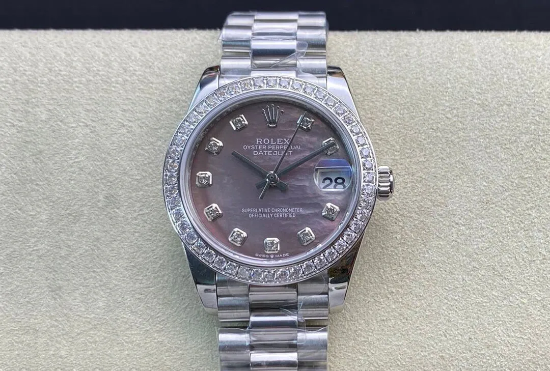 Rolex Datejust M178384-0019 31MM EW Factory 1:1 Best Edition Replica Watch Diamond-set Dial
