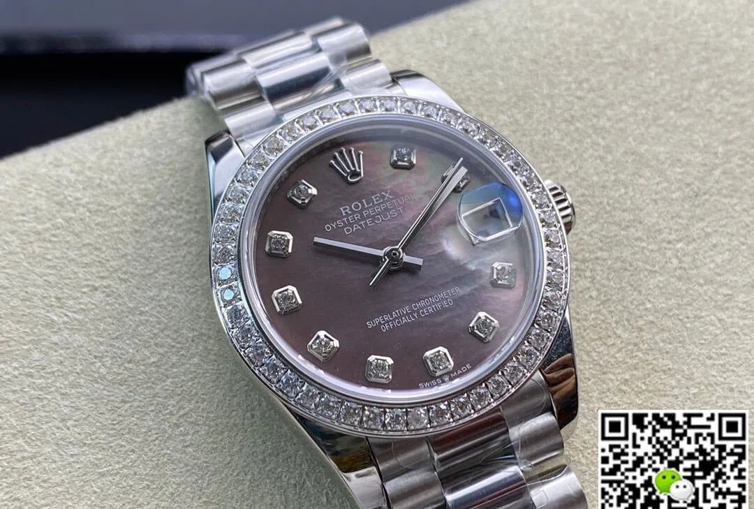 Rolex Datejust M178384-0019 31MM EW Factory 1:1 Best Edition Replica Watch Diamond-set Dial