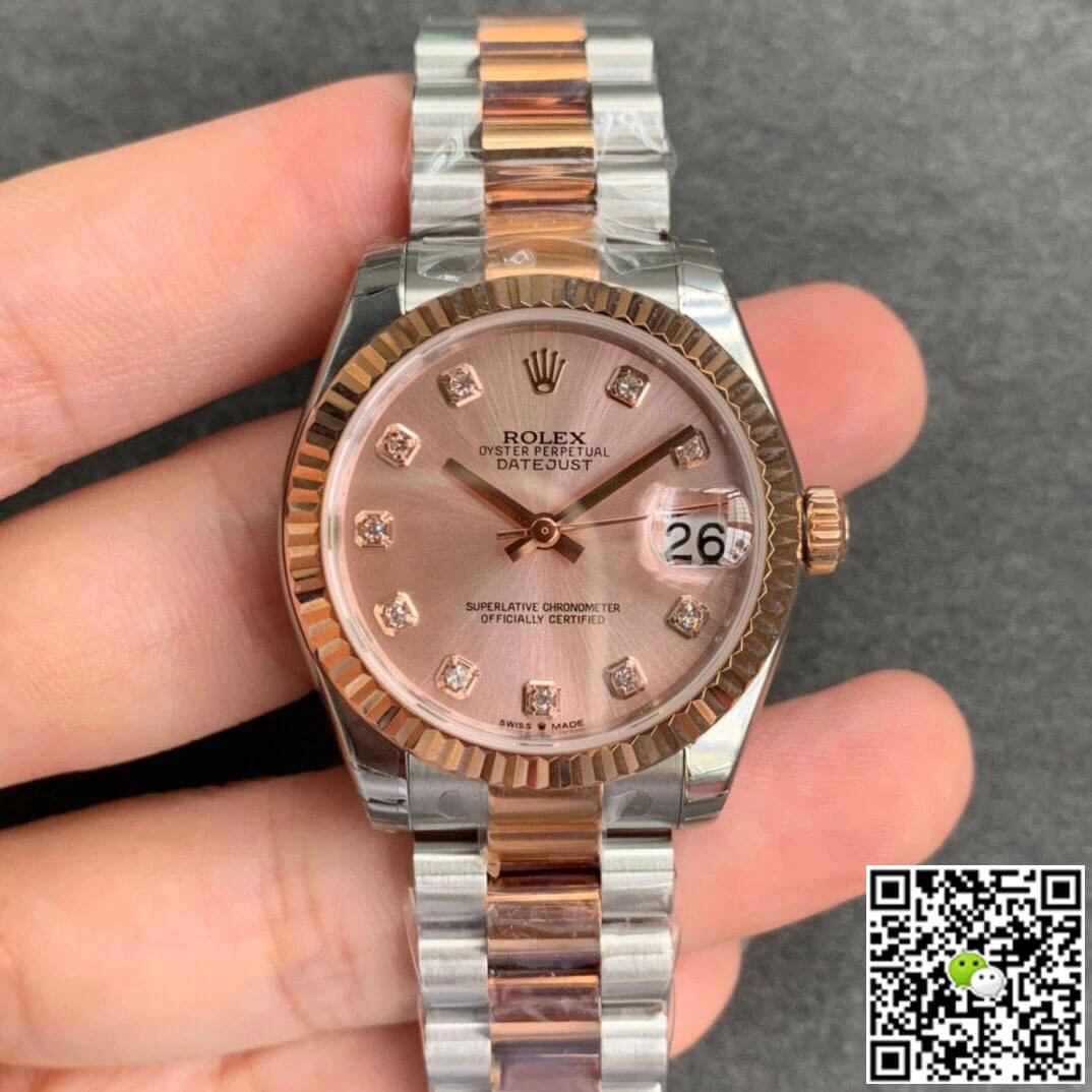 Rolex Datejust M278271-0023 GS Factory 1:1 Best Edition Replica Watch Rose Gold Diamond-Set