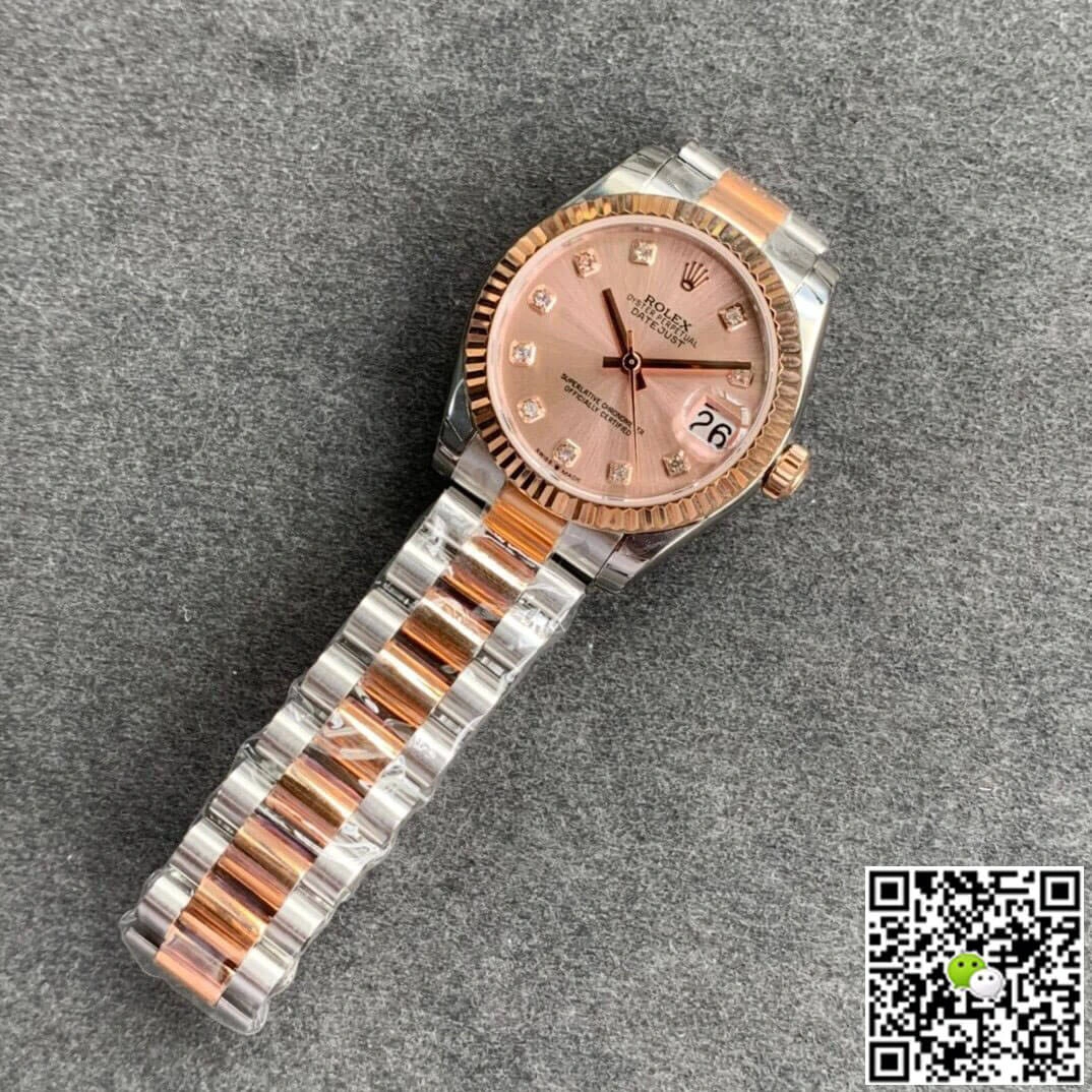 Rolex Datejust M278271-0023 GS Factory 1:1 Best Edition Replica Watch Rose Gold Diamond-Set