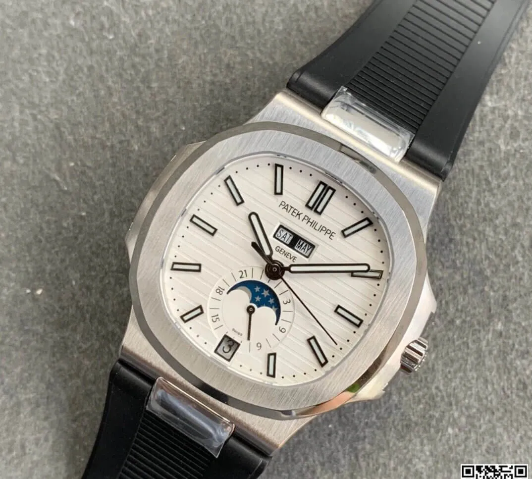 Patek Philippe Nautilus 5726 GR Factory 1:1 Best Edition Replica Watch V2 Black Strap