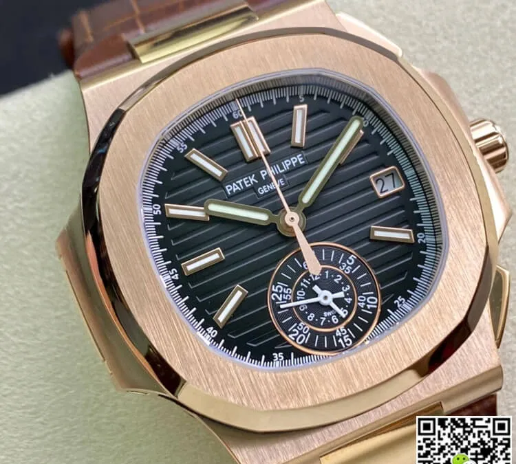Patek Philippe Nautilus 5980 3K Factory 1:1 Best Edition Replica Watch V2 Brown Strap
