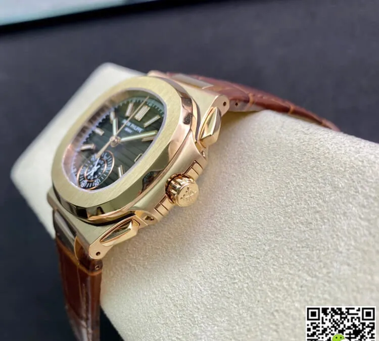 Patek Philippe Nautilus 5980 3K Factory 1:1 Best Edition Replica Watch V2 Brown Strap