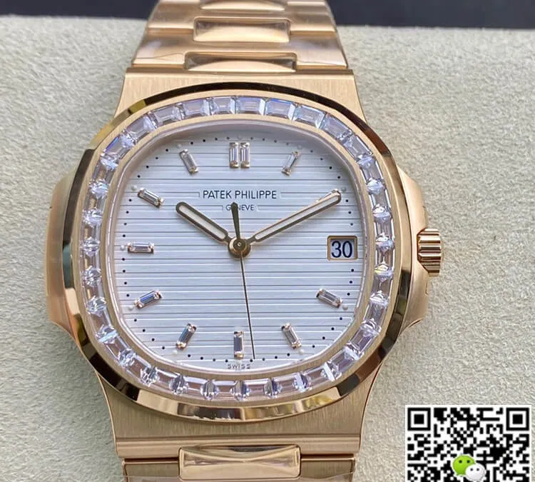 Patek Philippe Nautilus PPF Factory 1:1 Best Edition Replica Watch Gold Diamond Bezel
