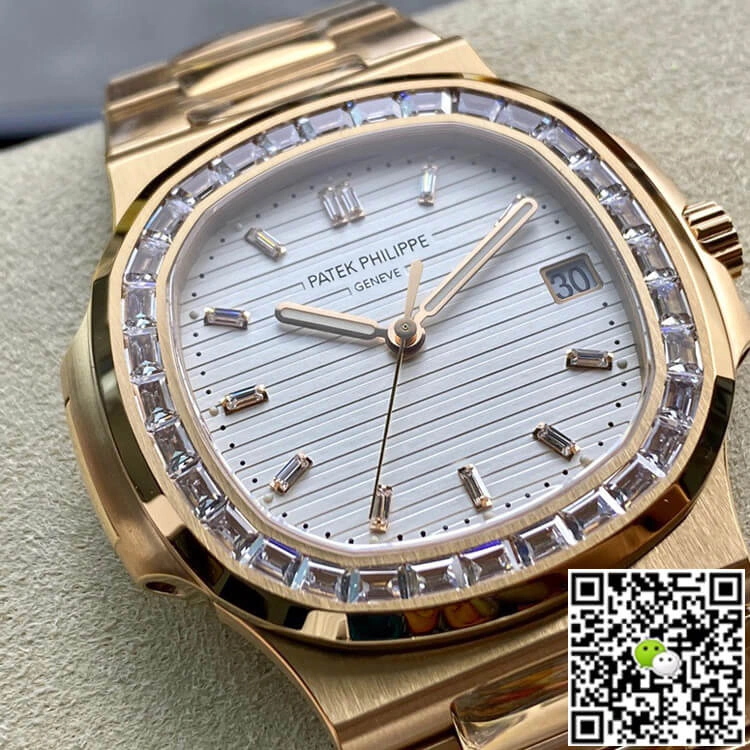 Patek Philippe Nautilus PPF Factory 1:1 Best Edition Replica Watch Gold Diamond Bezel