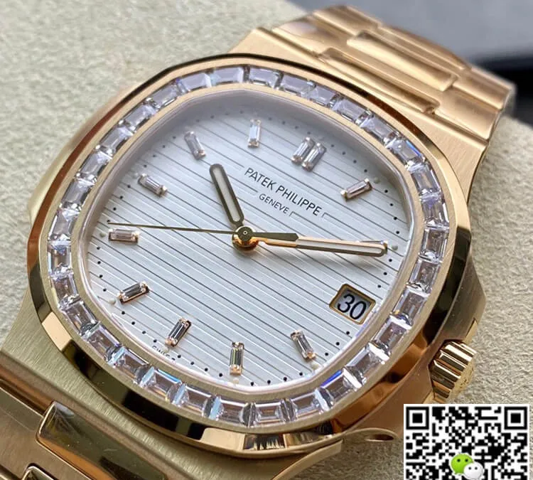 Patek Philippe Nautilus PPF Factory 1:1 Best Edition Replica Watch Gold Diamond Bezel