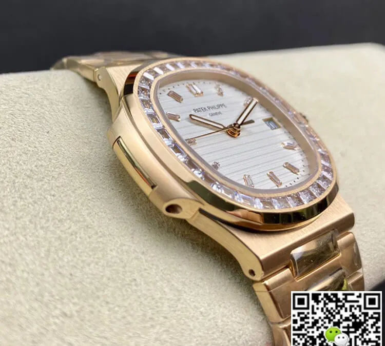 Patek Philippe Nautilus PPF Factory 1:1 Best Edition Replica Watch Gold Diamond Bezel