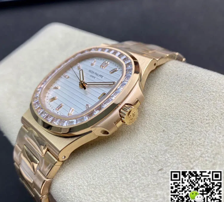 Patek Philippe Nautilus PPF Factory 1:1 Best Edition Replica Watch Gold Diamond Bezel