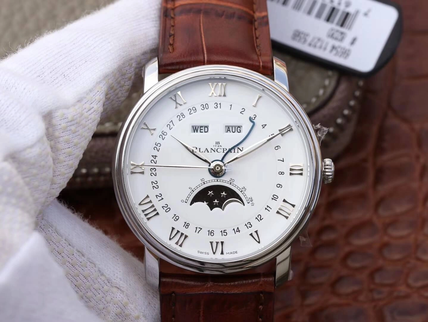 Blancpain Villeret 6654 OM Factory 1:1 Best Edition Replica Watch V2 Leather Strap