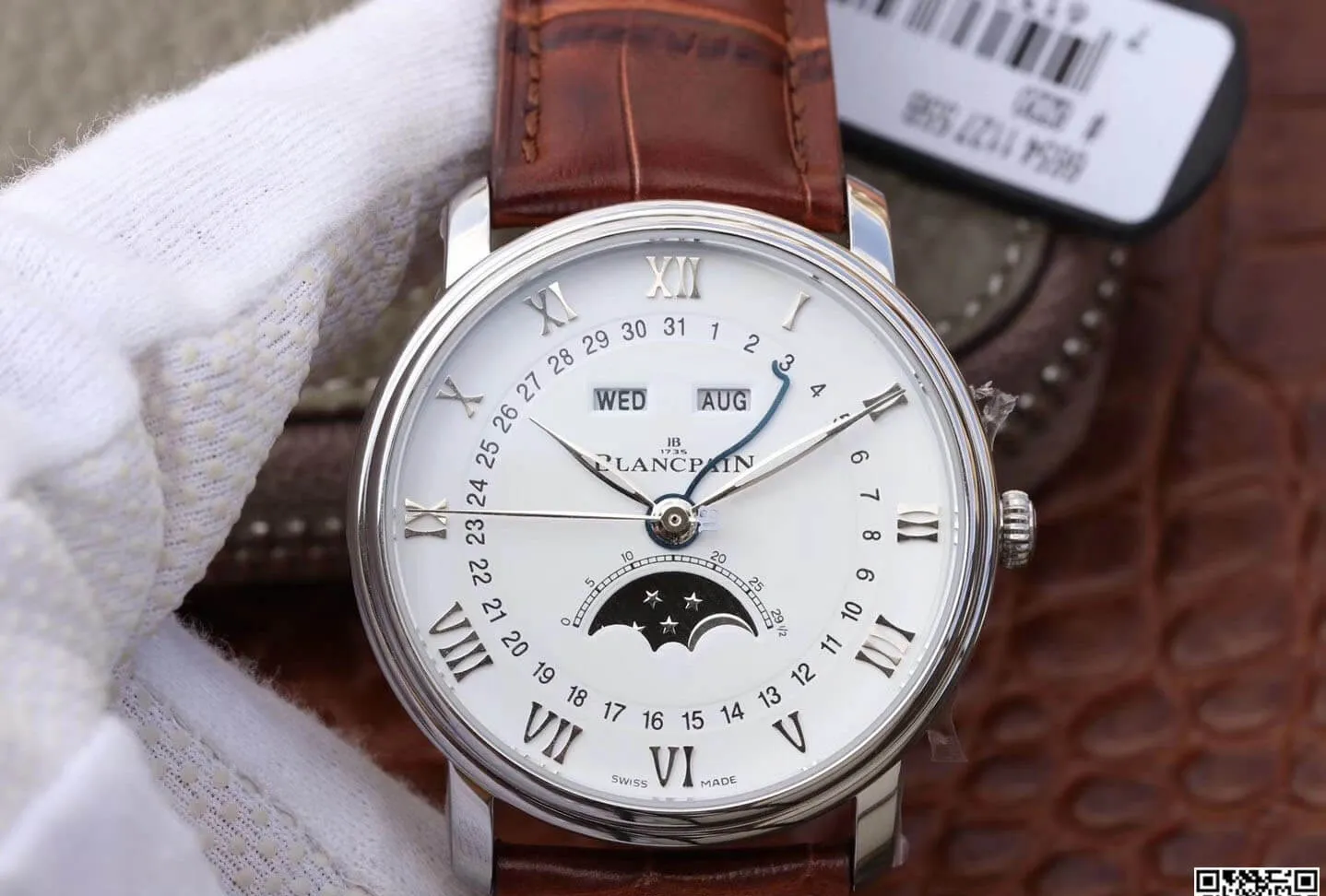 Blancpain Villeret 6654 OM Factory 1:1 Best Edition Replica Watch V2 Leather Strap