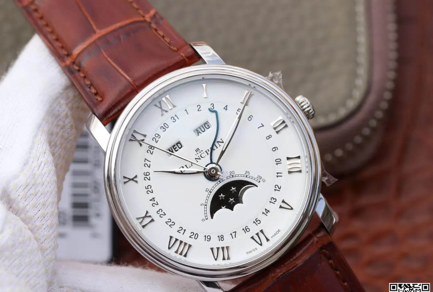 Blancpain Villeret 6654 OM Factory 1:1 Best Edition Replica Watch V2 Leather Strap