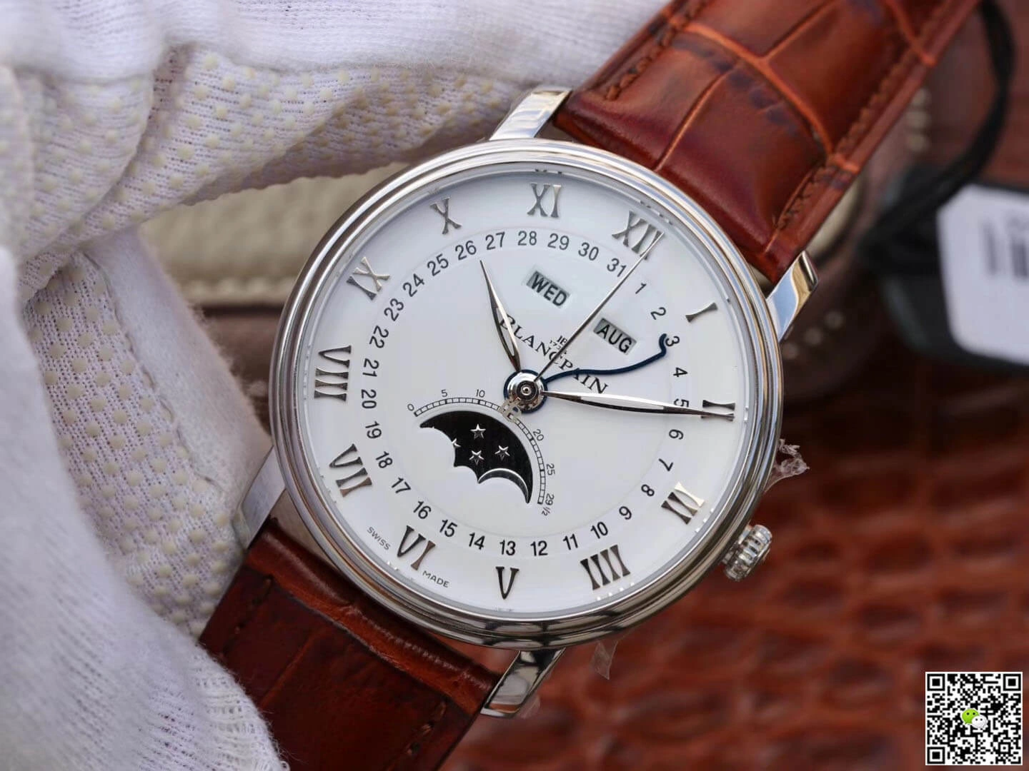 Blancpain Villeret 6654 OM Factory 1:1 Best Edition Replica Watch V2 Leather Strap
