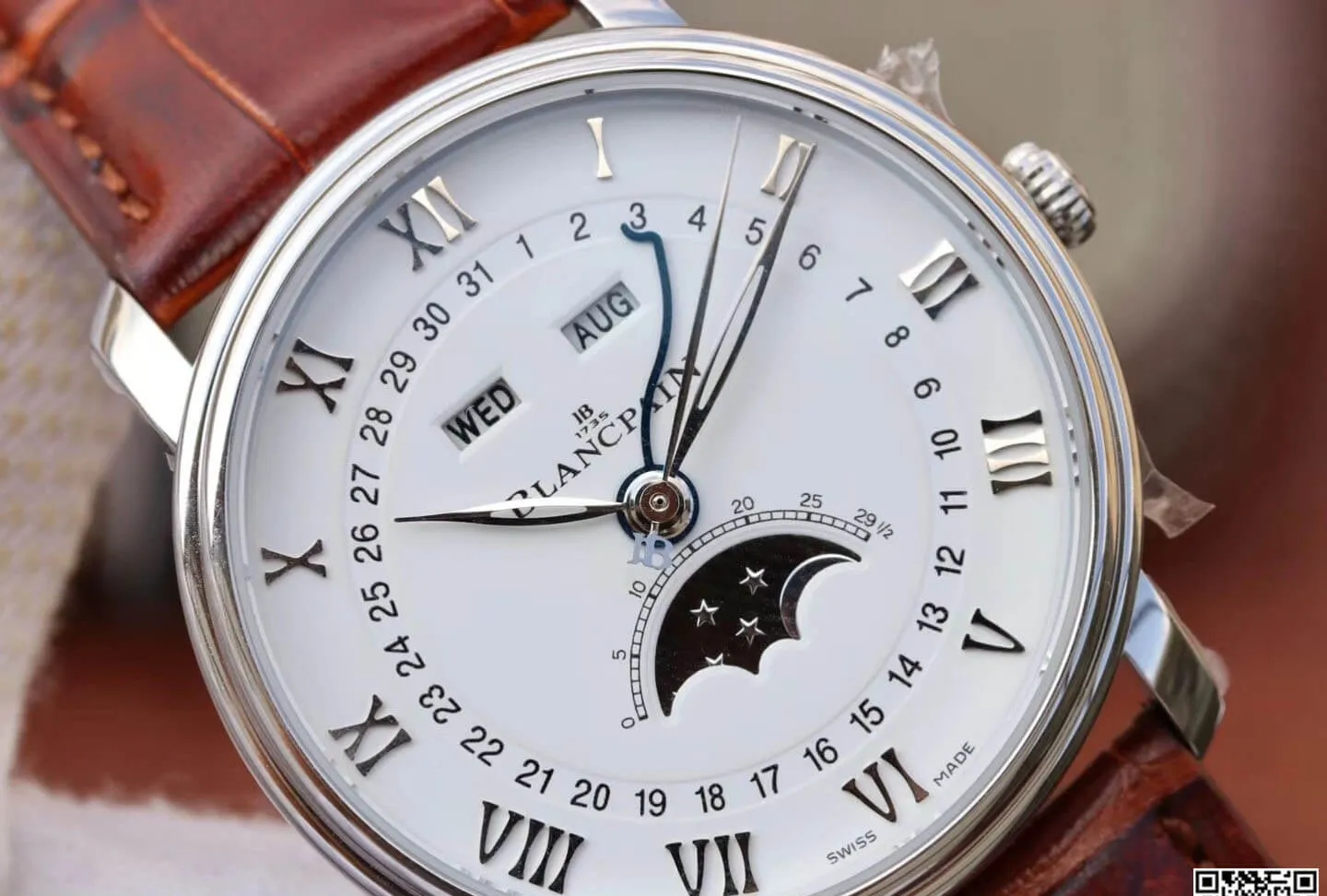 Blancpain Villeret 6654 OM Factory 1:1 Best Edition Replica Watch V2 Leather Strap