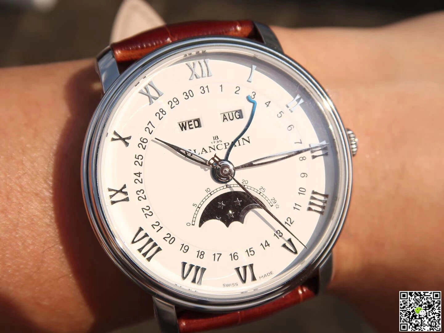 Blancpain Villeret 6654 OM Factory 1:1 Best Edition Replica Watch V2 Leather Strap