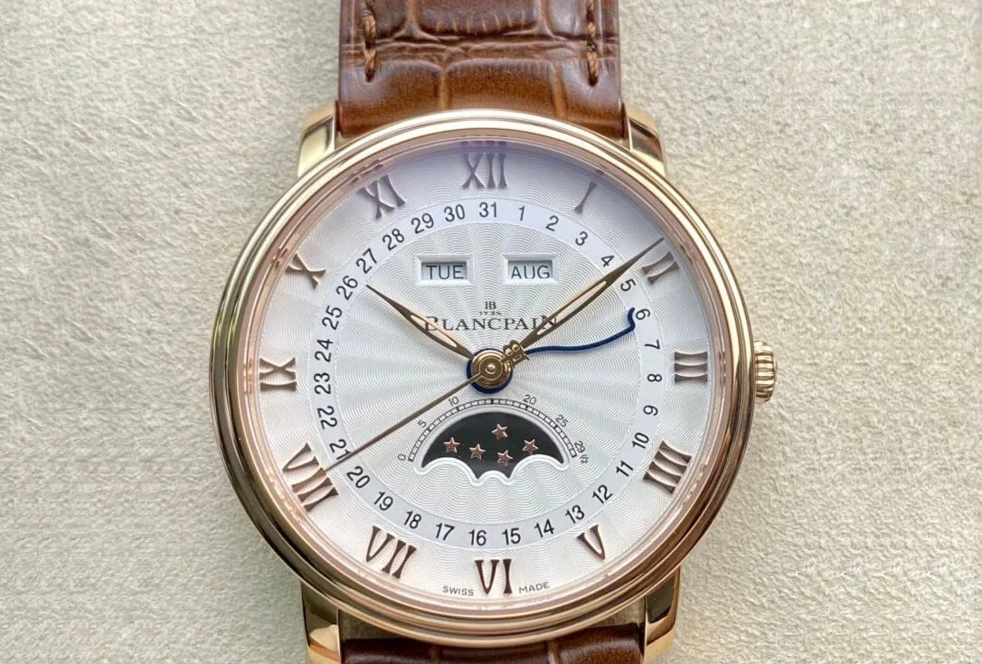 Blancpain Villeret 6654 OM Factory 1:1 Best Edition Replica Watch V3 Leather Strap