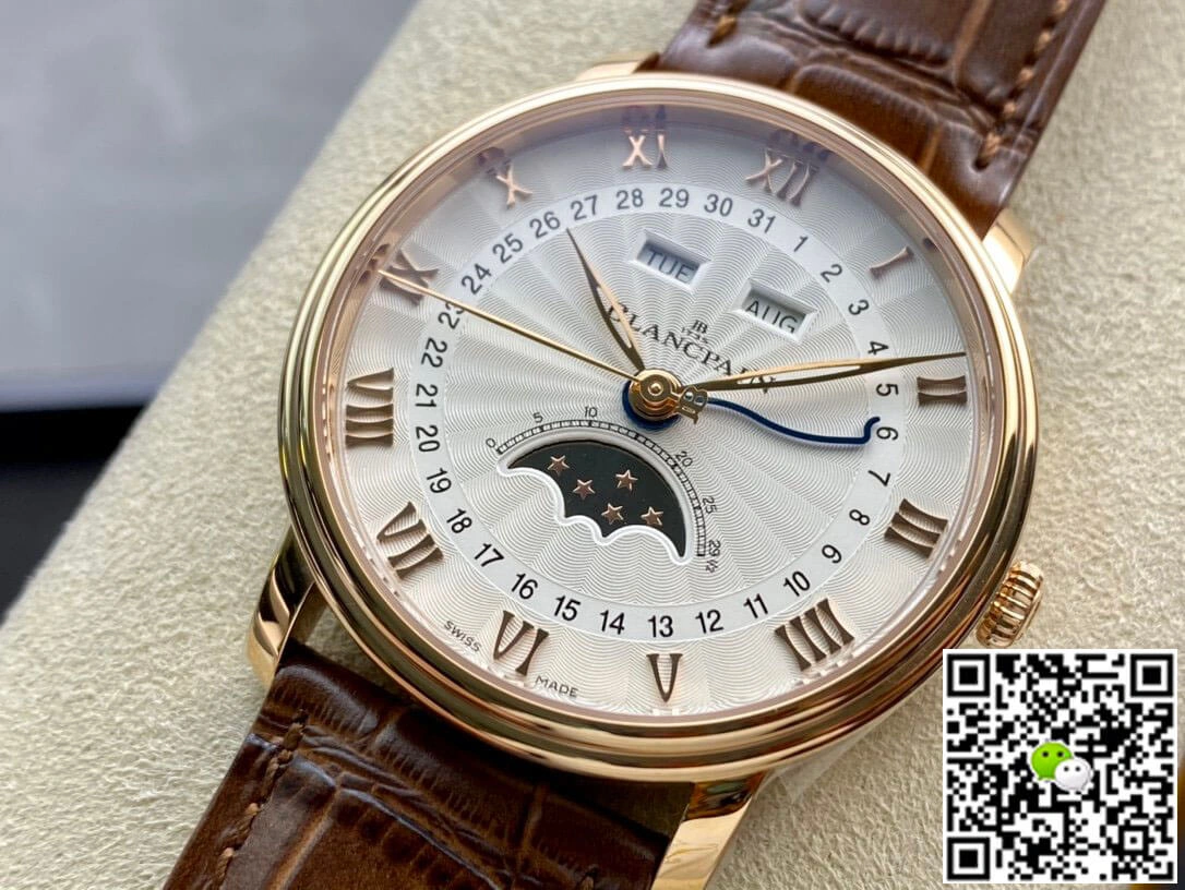 Blancpain Villeret 6654 OM Factory 1:1 Best Edition Replica Watch V3 Leather Strap