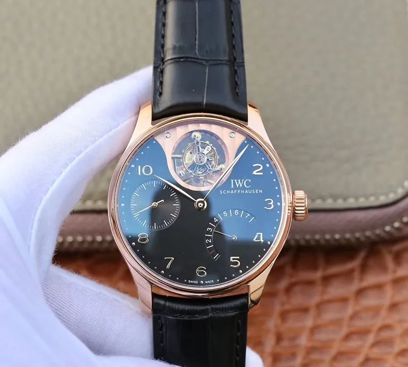 IWC Portuguese IW504210 Tourbillon 18K Rosegold 1:1 Best Edition Replica Watch Swiss automatic complicated tourbillon movement