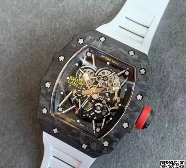 Richard Mille RM35-02 KV Factory 1:1 Best Edition Replica Watch V3 Carbon Fiber Rubber Strap