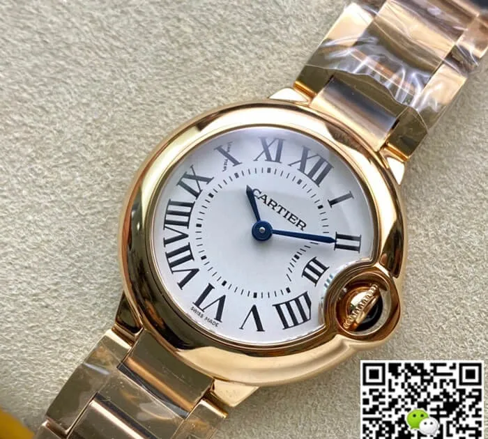 Ballon Bleu De Cartier 28MM WGBB0007 V6 Factory 1:1 Best Edition Replica Watch Gold strap