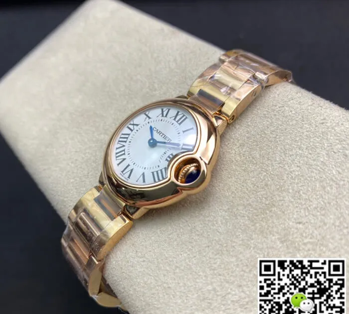 Ballon Bleu De Cartier 28MM WGBB0007 V6 Factory 1:1 Best Edition Replica Watch Gold strap