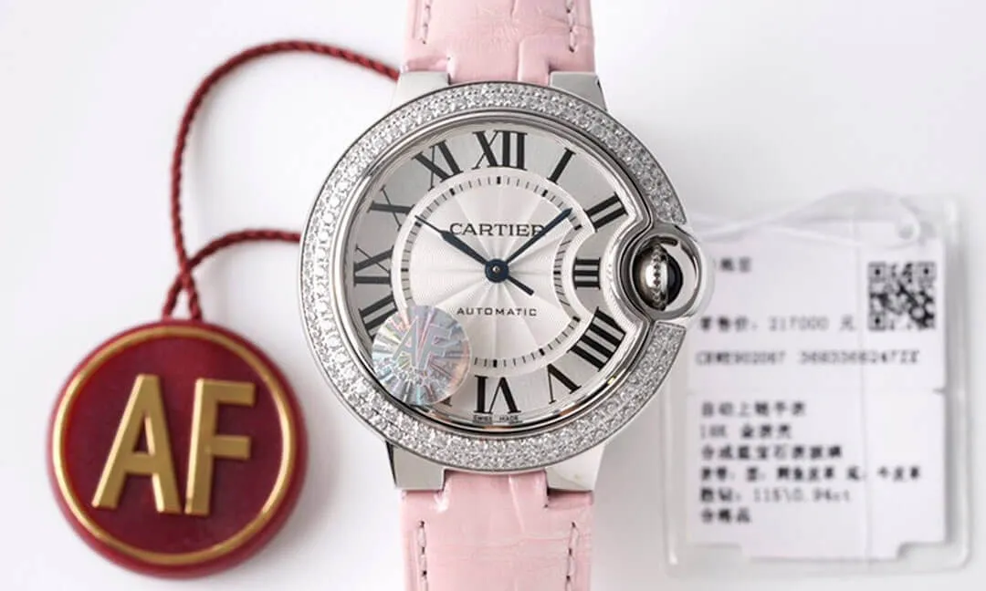 Ballon Bleu De Cartier 33MM WE902067 AF Factory 1:1 Best Edition Replica Watch Pink Strap