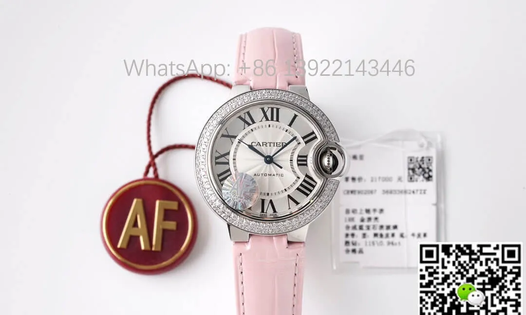 Ballon Bleu De Cartier 33MM WE902067 AF Factory 1:1 Best Edition Replica Watch Pink Strap