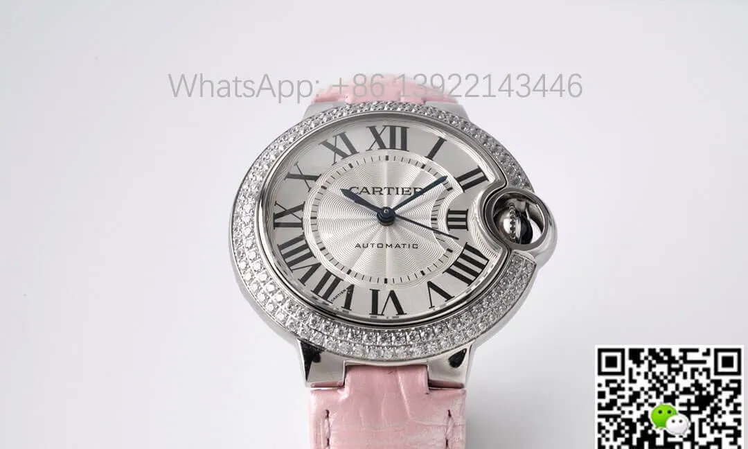 Ballon Bleu De Cartier 33MM WE902067 AF Factory 1:1 Best Edition Replica Watch Pink Strap