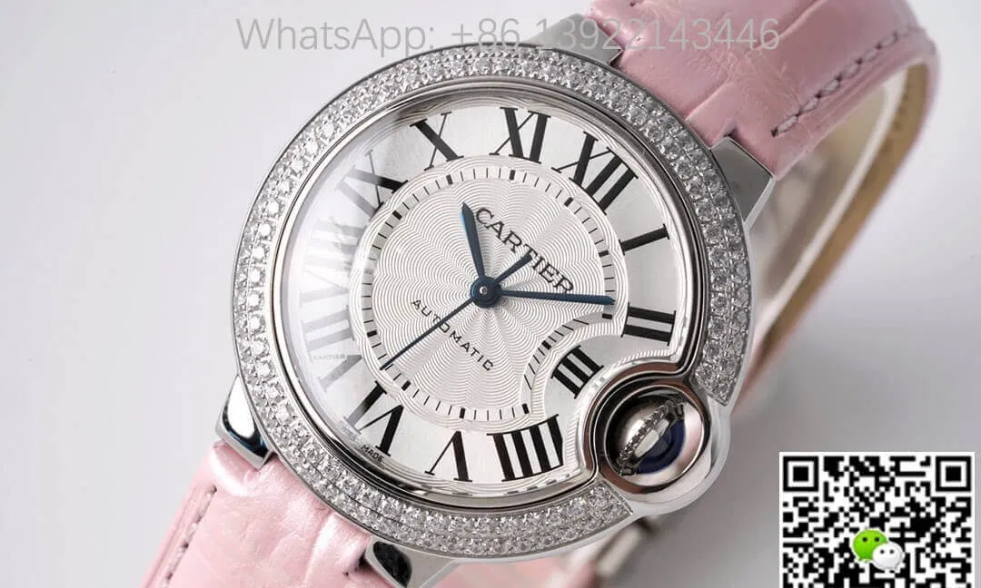 Ballon Bleu De Cartier 33MM WE902067 AF Factory 1:1 Best Edition Replica Watch Pink Strap