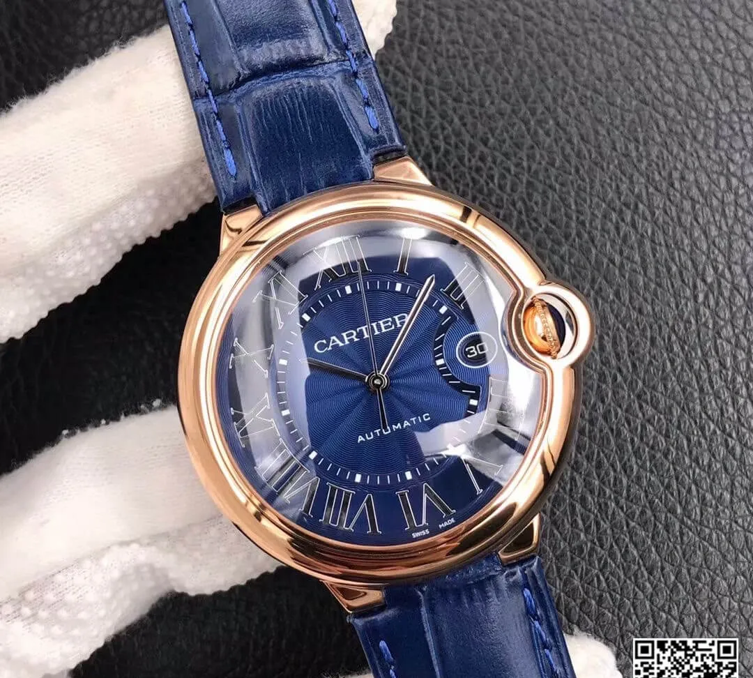 Ballon Bleu De Cartier 42MM WGBB0036 V6 Factory 1:1 Best Edition Replica Watch Blue Strap