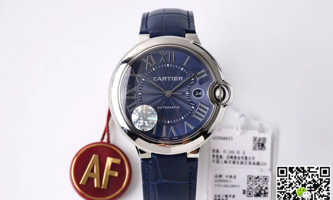 Ballon Bleu De Cartier 42MM WSBB0027 AF Factory 1:1 Best Edition Replica Watch Blue Strap