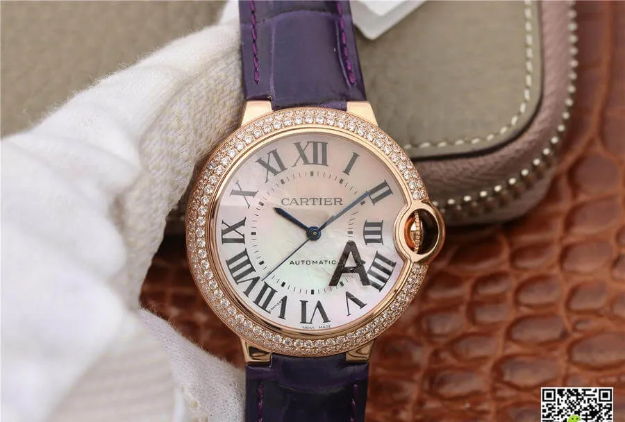 Ballon Bleu De Cartier WE902066 V6 Factory 1:1 Best Edition Replica Watch V4 Purple Strap