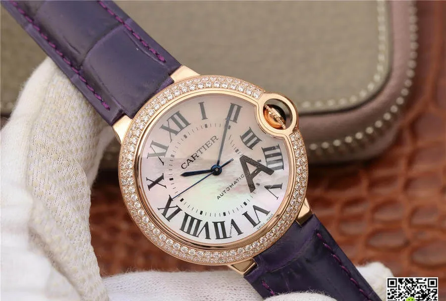 Ballon Bleu De Cartier WE902066 V6 Factory 1:1 Best Edition Replica Watch V4 Purple Strap
