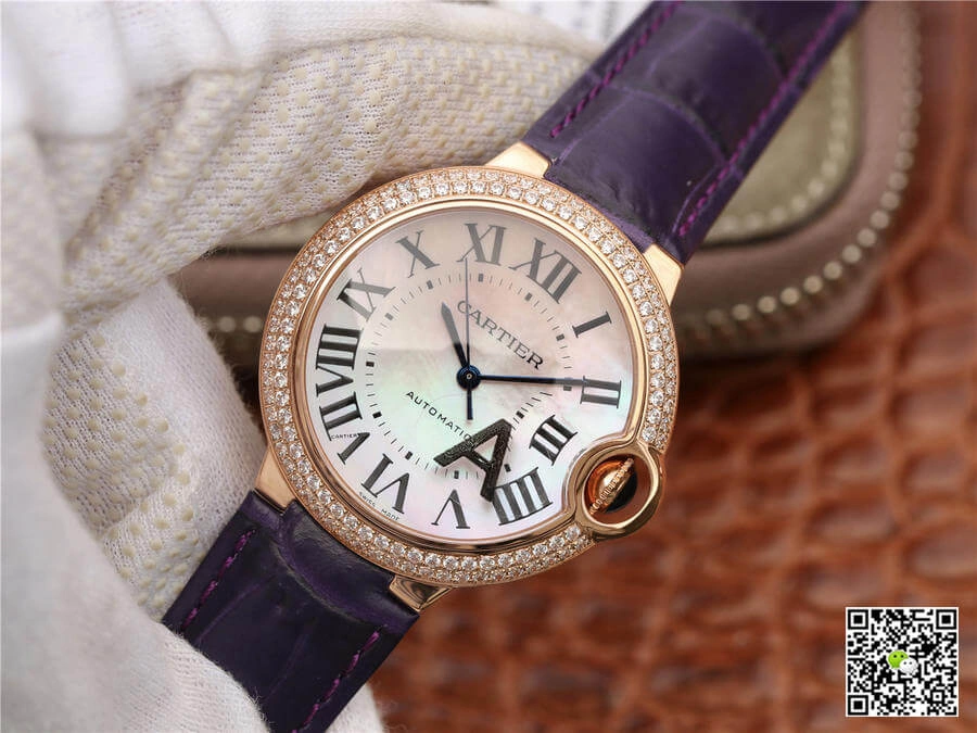 Ballon Bleu De Cartier WE902066 V6 Factory 1:1 Best Edition Replica Watch V4 Purple Strap