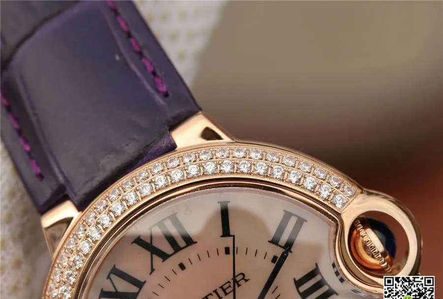 Ballon Bleu De Cartier WE902066 V6 Factory 1:1 Best Edition Replica Watch V4 Purple Strap