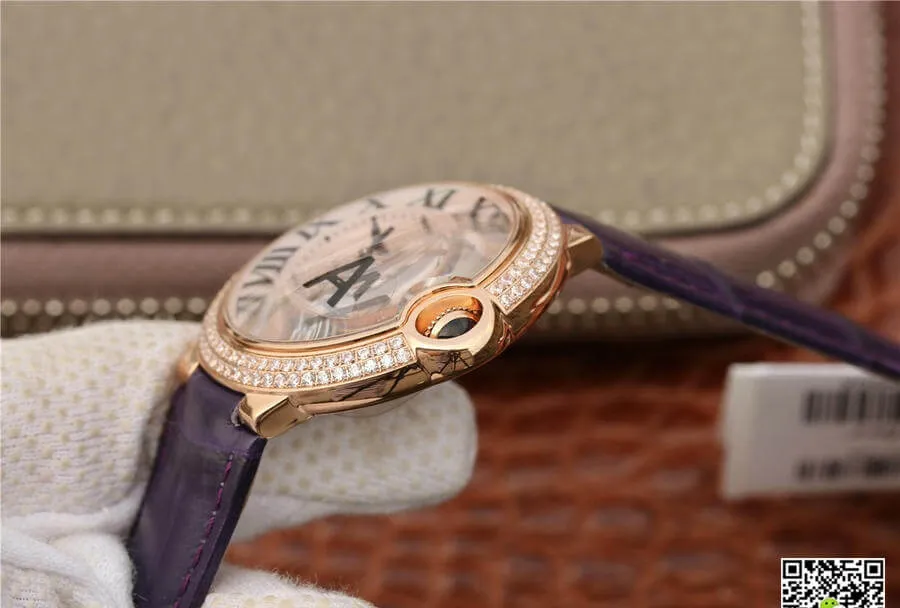 Ballon Bleu De Cartier WE902066 V6 Factory 1:1 Best Edition Replica Watch V4 Purple Strap