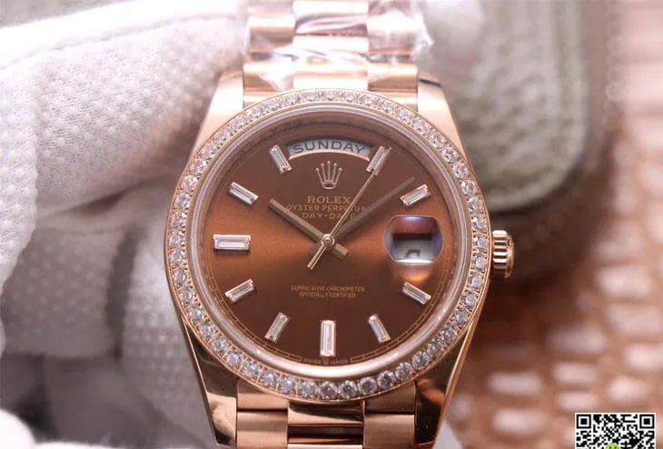 Rolex Day Date M228345RBR-0006 EW Factory 1:1 Best Edition Replica Watch Brown Dial