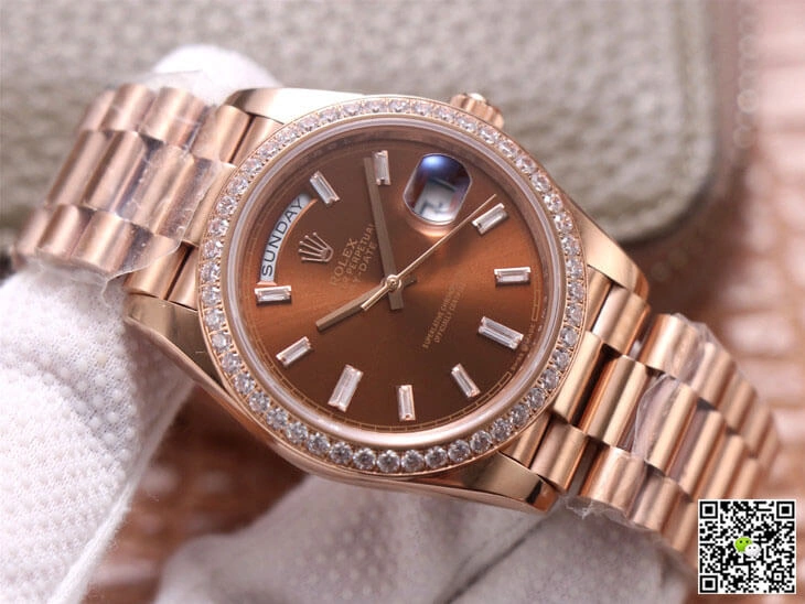 Rolex Day Date M228345RBR-0006 EW Factory 1:1 Best Edition Replica Watch Brown Dial