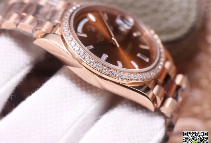Rolex Day Date M228345RBR-0006 EW Factory 1:1 Best Edition Replica Watch Brown Dial