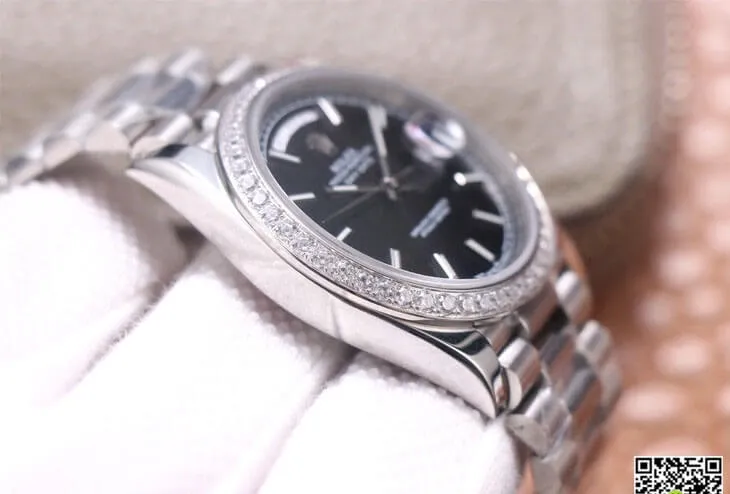 Rolex Day Date M228349RBR-0002 EW Factory 1:1 Best Edition Replica Watch Black Dial
